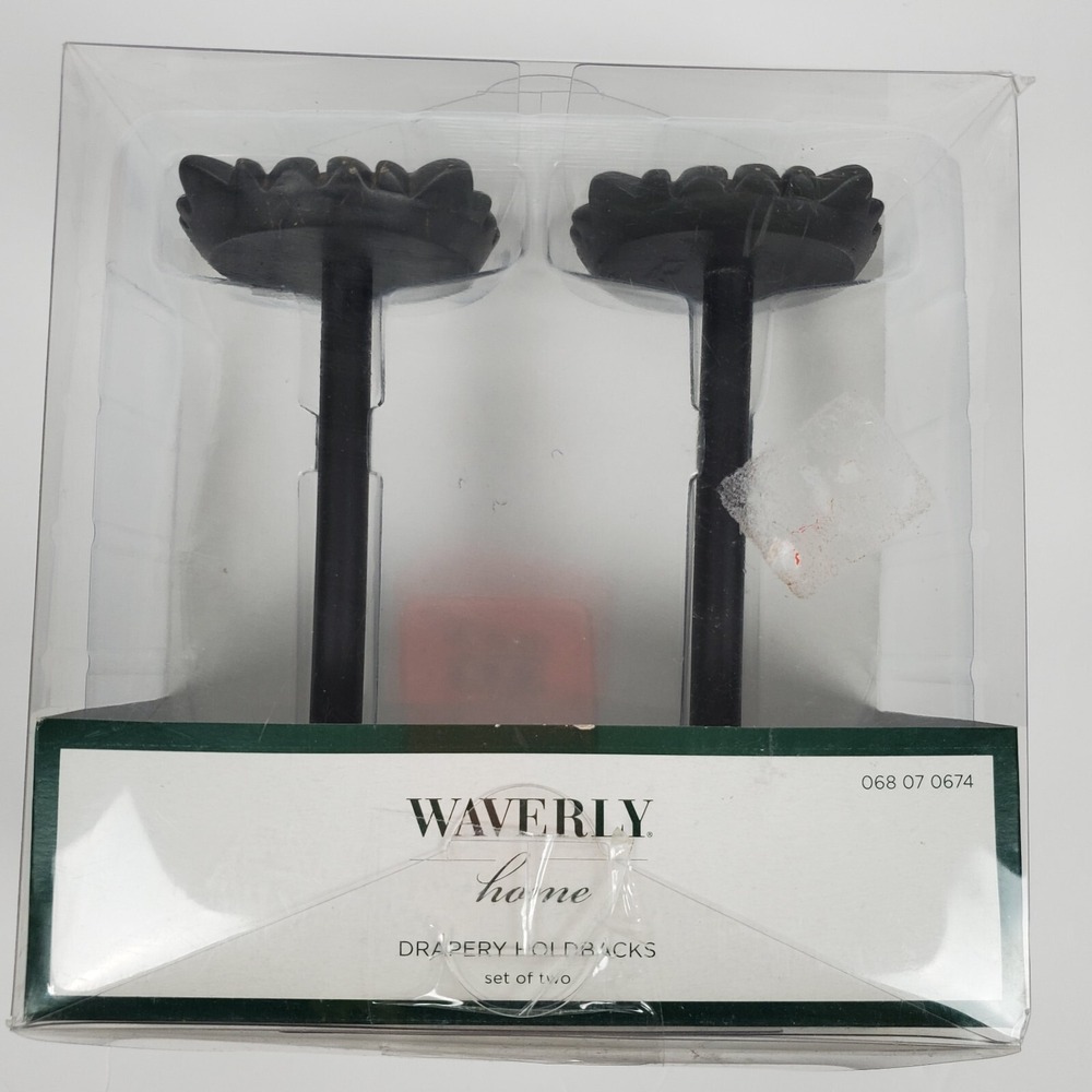 Waverly Black Decorative Home Drapery Holdbacks Set of Two 068 07 0674